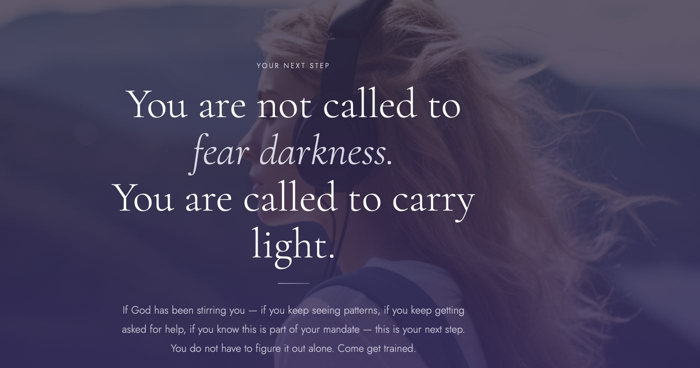 The Deliverance Institute — you are not called to fear darkness, you are called to carry light
